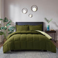 Olive Green Twin/Twin XL Comforter Set - Reversible Soft Comfort