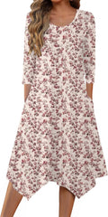 Zeagoo Women's Midi Dress with Pockets for All-Day Comfort and Style