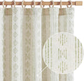jinchan Boho Curtains Sage Green 84 in Panels - Light Filtering