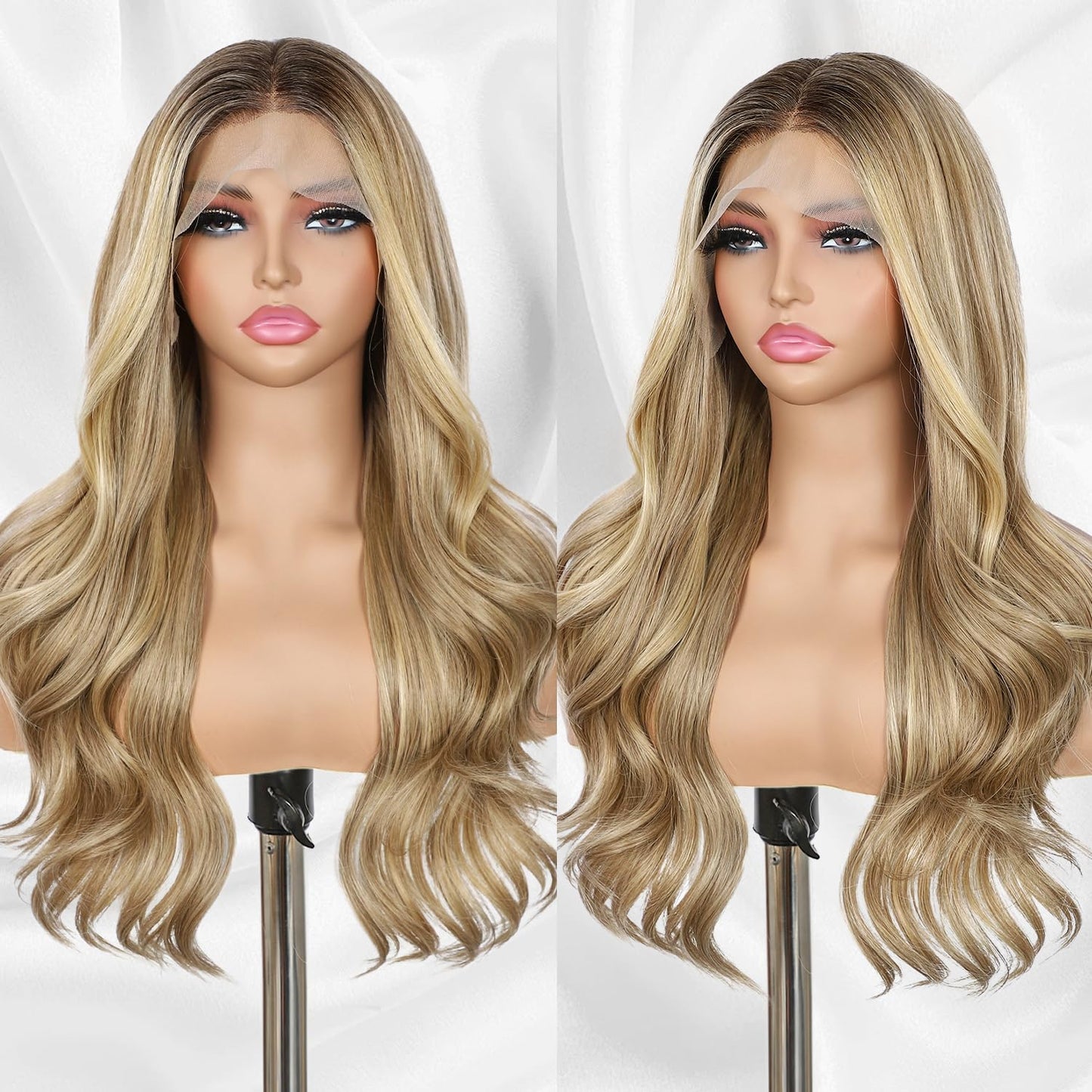 Dirty Blonde Lace Front Wig for Women - 22 Inch Body Wave Style