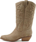 Soda Reno Women Western Cowboy Pointed Toe Knee High Boots - Sleek