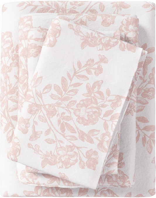Cozy Twin Size Flannel Sheet Set for Winter Floral Decor