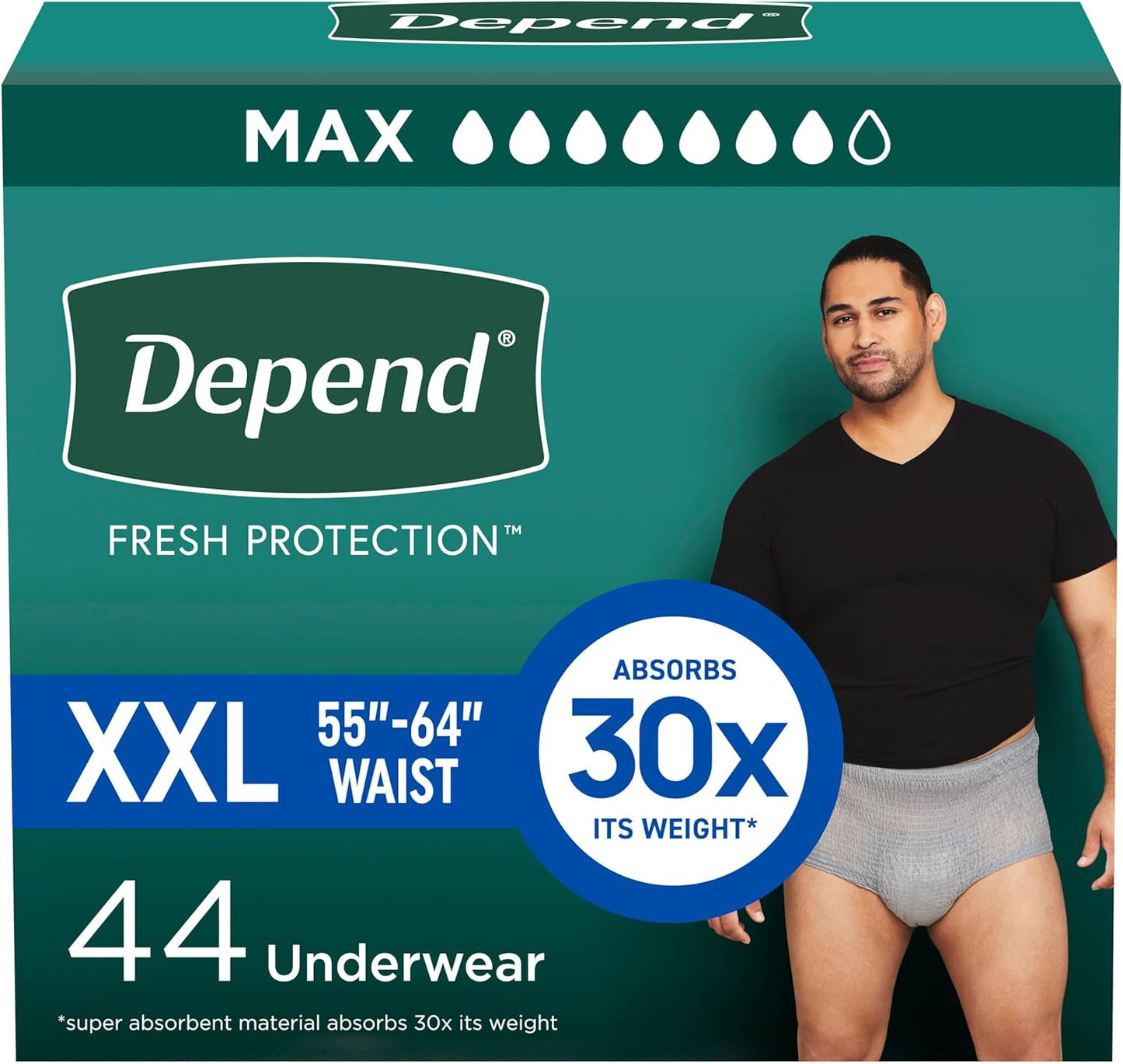 Depend Fresh Protection Adult Diapers for Men, Maximum Absorbency