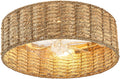 Boho Ceiling Fan with Lights and Remote - Enclosed Rattan Fandelier
