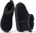 Girls Genuine Leather Ankle Boots - Cozy Fur Lined Memory Foam