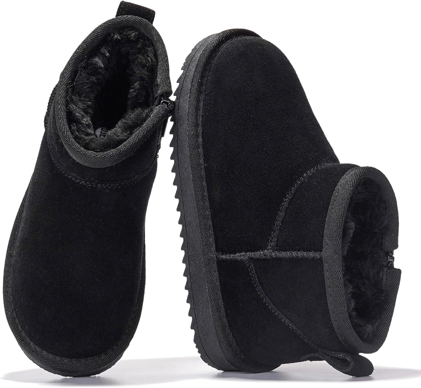 Genuine Leather Girls Boots with Memory Foam for Winter Fun