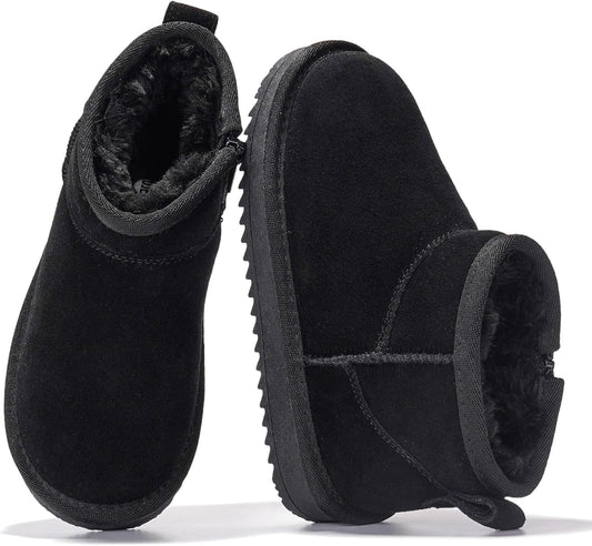 Genuine Leather Girls Boots for Fall - Cozy & Water Resistant
