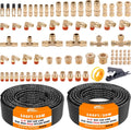 CheeMuii 80 PCS Brass DOT Air Line Fittings with 100FT Tubing