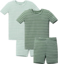 AVAUMA Stripe Pattern Baby Pajama Set - Snug Ribbed Sleepwear Girls