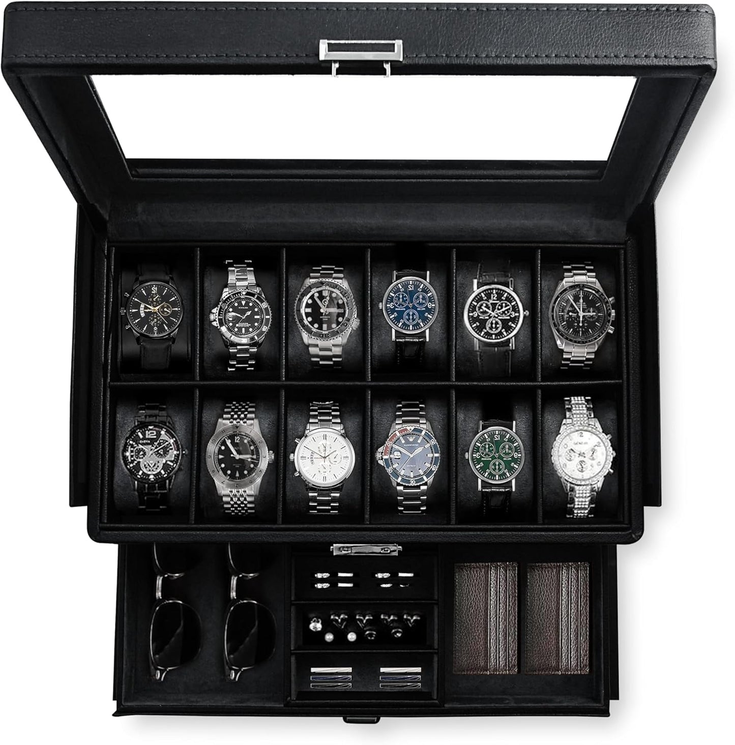 DF DUALFERV 12-Slot Lockable Watch Box