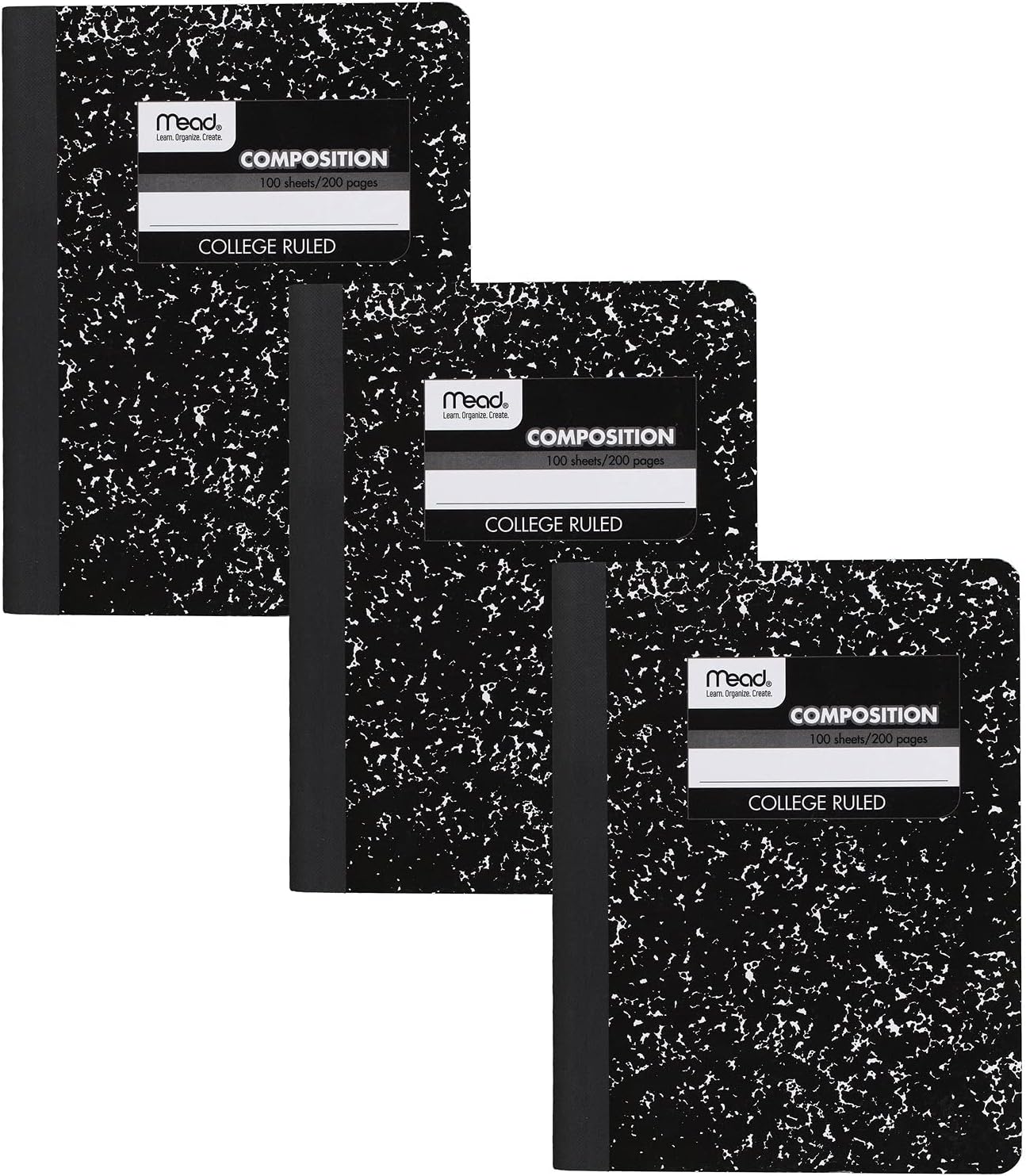 3-Pack Mead College Ruled Notebooks, 100 Sheets each