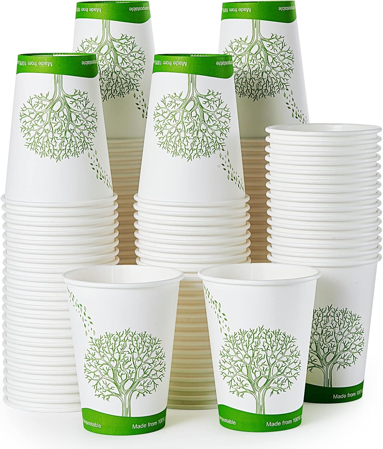 Compostable Paper Cups 240 Count Eco-friendly Hot Drinking Cups