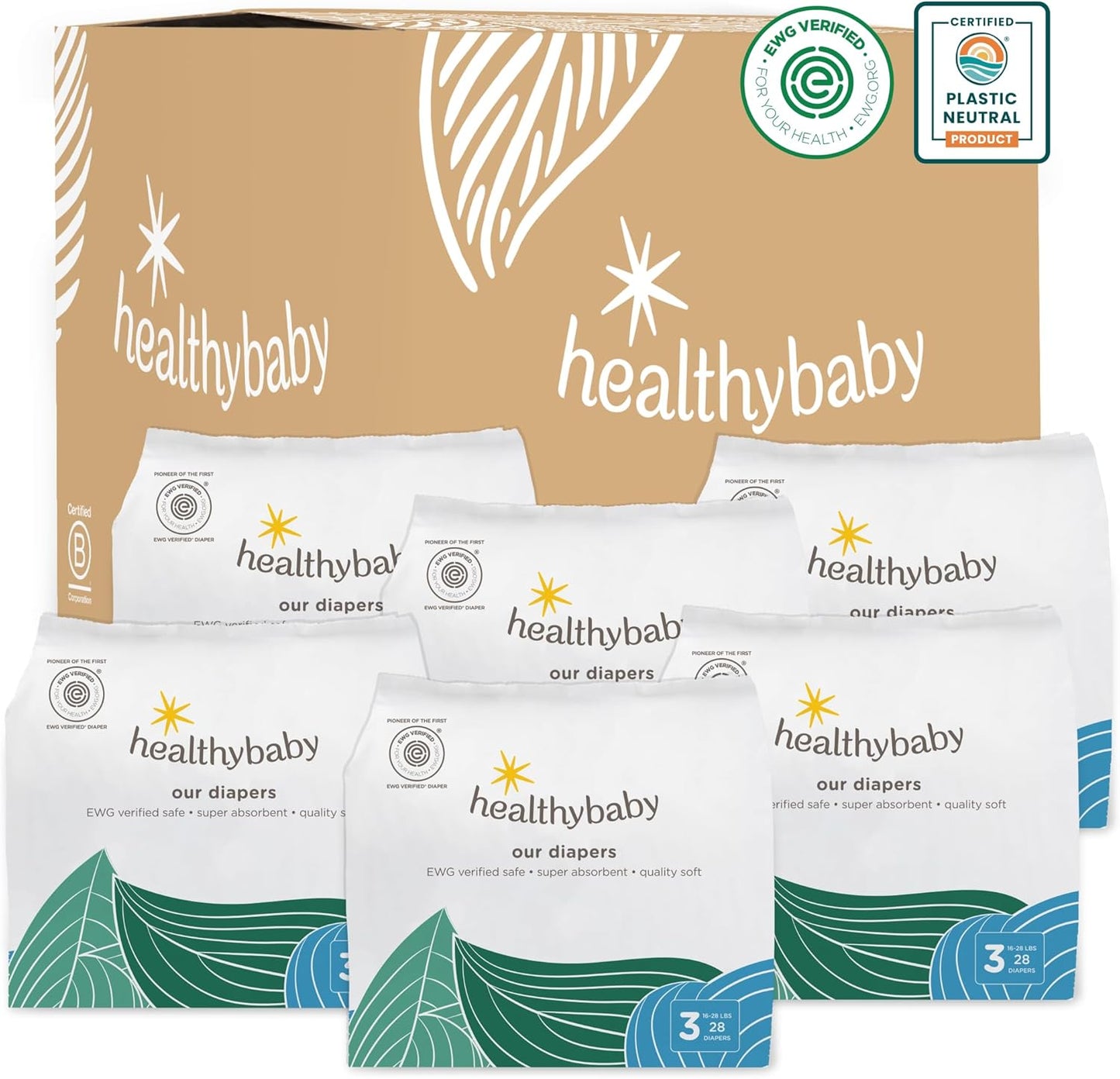 EWG Verified Safe Plant-Based Diapers for Sensitive Skin