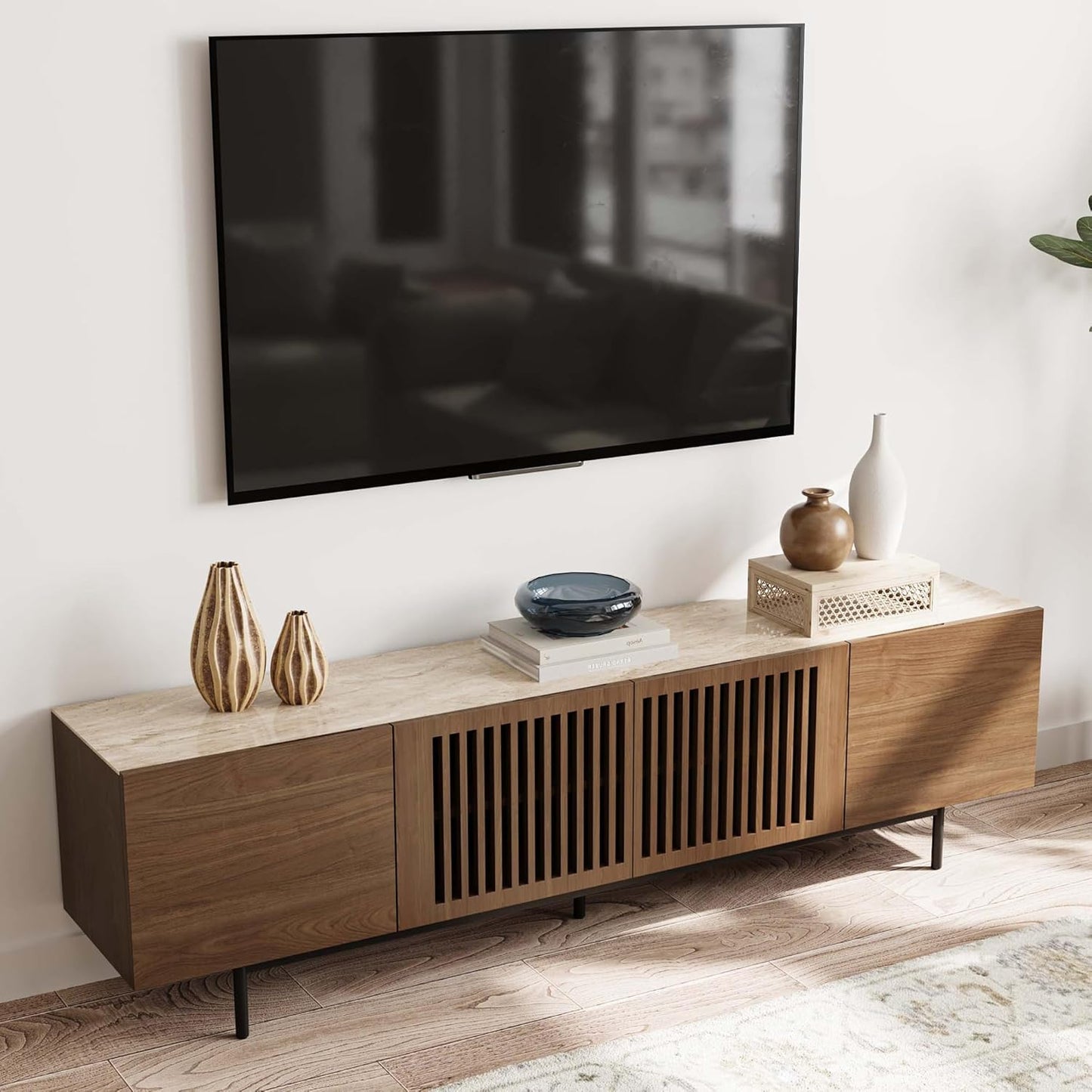 POVISON Mid Century TV Stand, Stylish Storage Solution