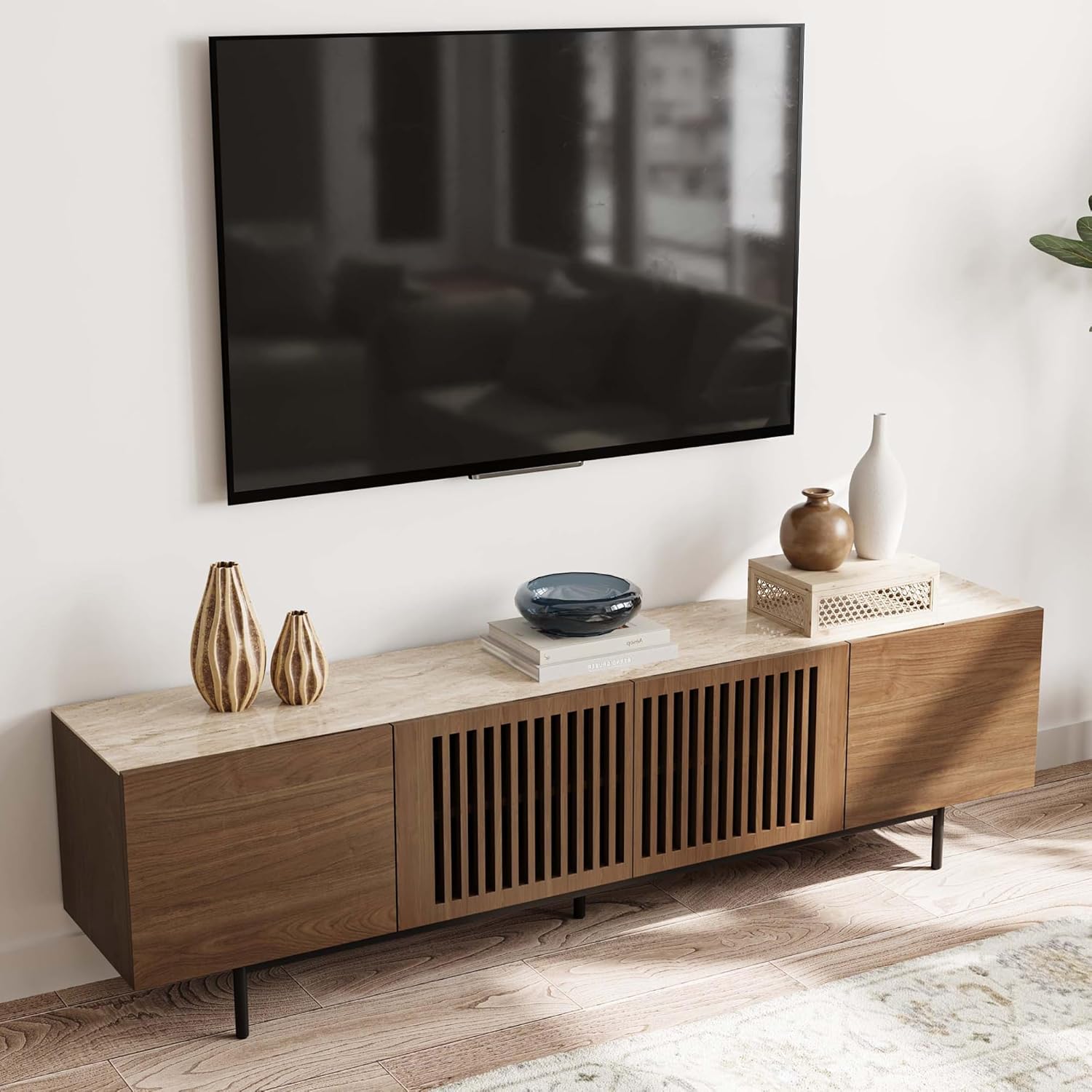 POVISON Mid Century TV Stand, Stylish Storage Solution