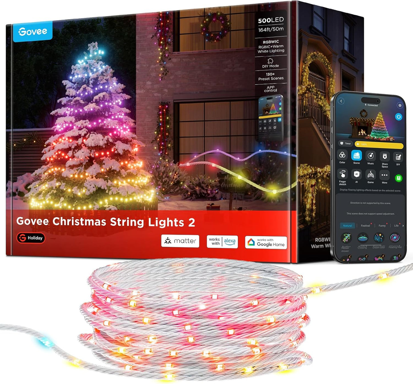 Govee Christmas Lights 164FT 500LEDs for Holiday Decor