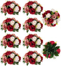 BLOSMON Wedding Flowers Centerpieces - 10 Pcs Burgundy Dusty Rose