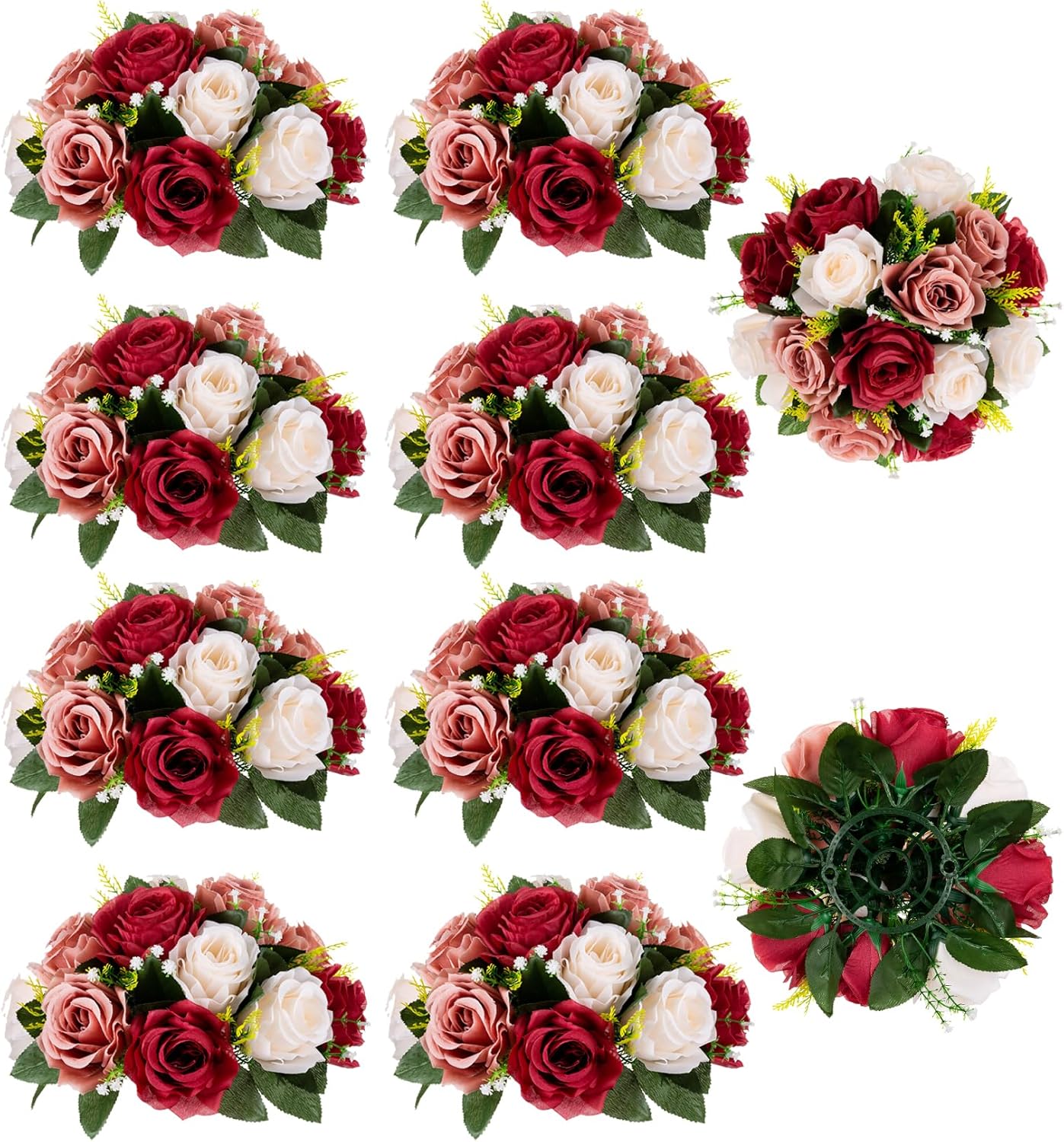 BLOSMON Wedding Flowers Centerpieces for Tables - 10 Pcs Decor