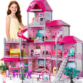 Villa Playset for Girls Ages 3-7 - 4-Storey Dollhouse