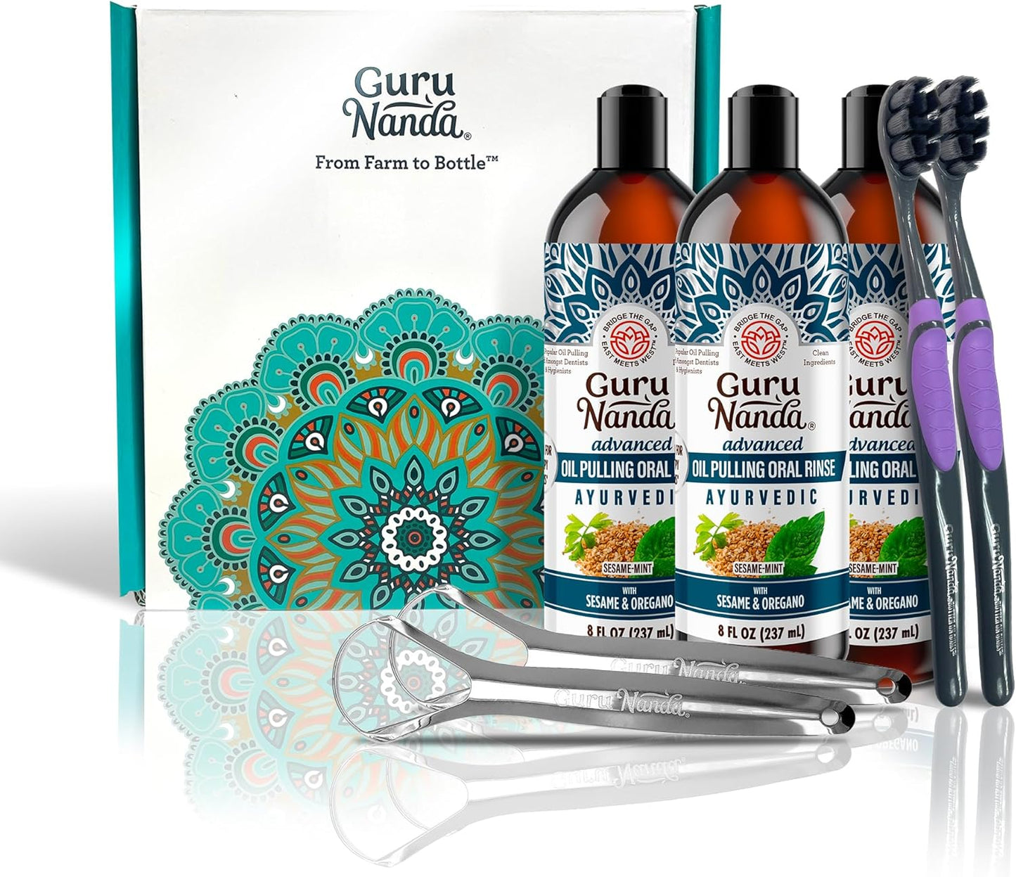 GuruNanda Advanced Oil Pulling Mouthwash for Oral Care