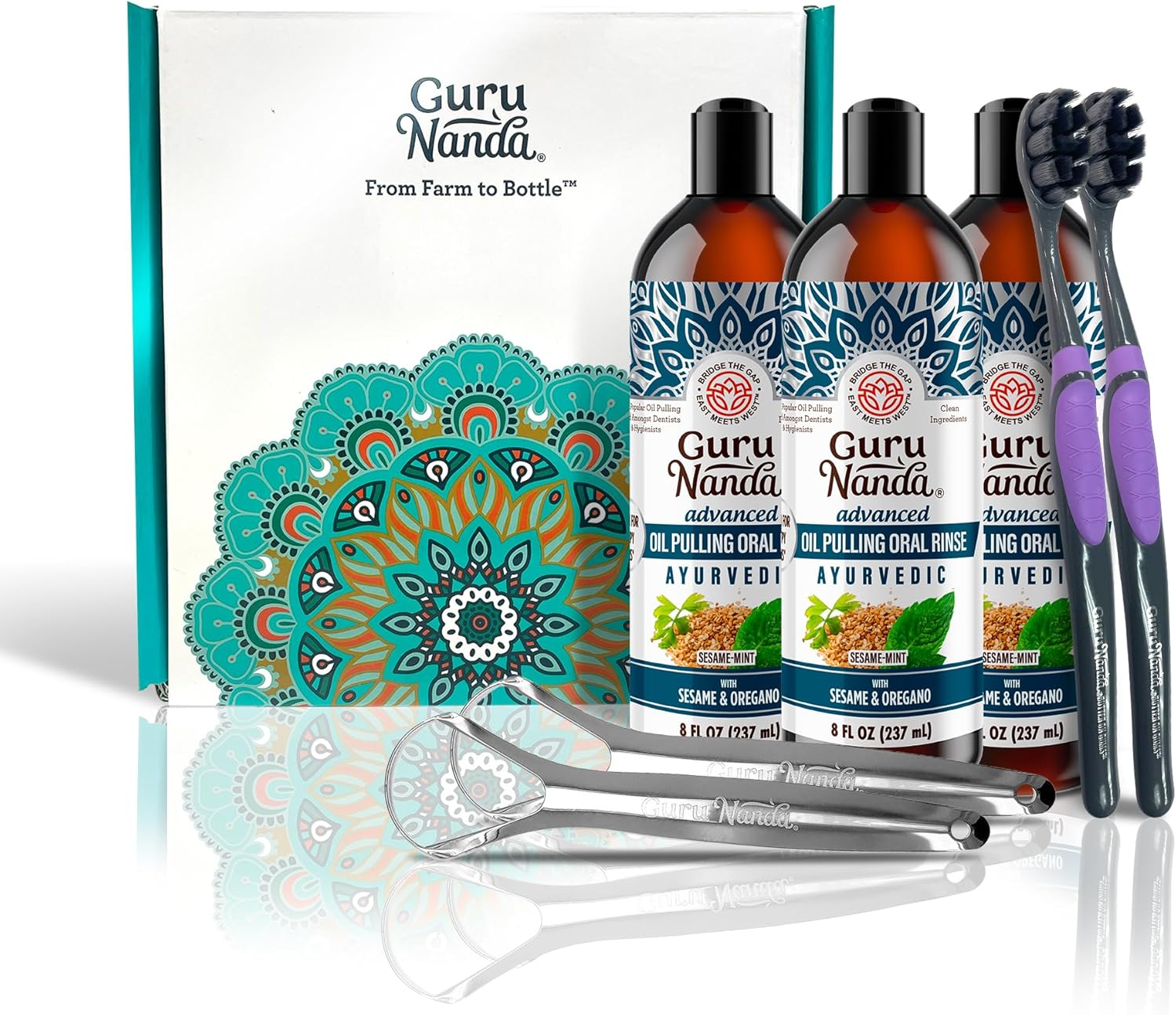 GuruNanda Advanced Oil Pulling Mouthwash for Oral Care