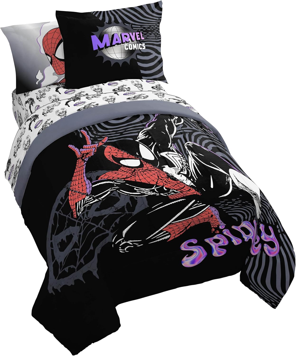 Marvel Comics Kids Comforter Set with Sheets and Pillow Covers