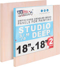 18 in x 18 in Unfinished Cradled Wood Panels - Durable Studio Depth