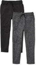 Boys' Athletic Performance Pants 2 Pack - Warm, Durable Joggers