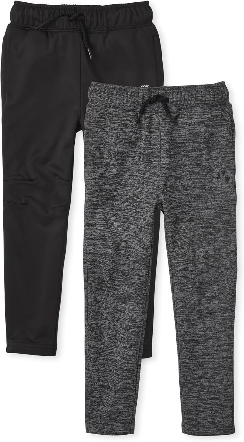 Boys' Athletic Performance Pants 2 Pack for Active Kids