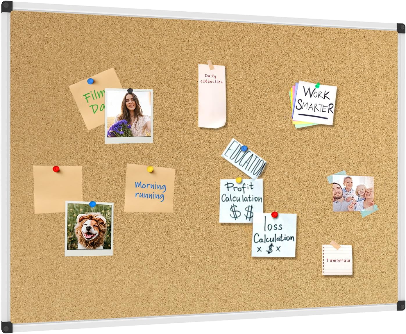 XBoard Cork Board 36 x 24 - Stylish Bulletin Board for Home