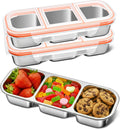 3-Compartment Snack Containers Bento Lunch Box - Leakproof Portable