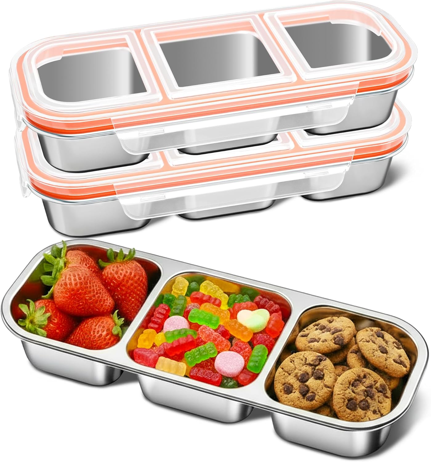 QCQHDU Snack Containers: Reusable Stainless Steel Bento Box
