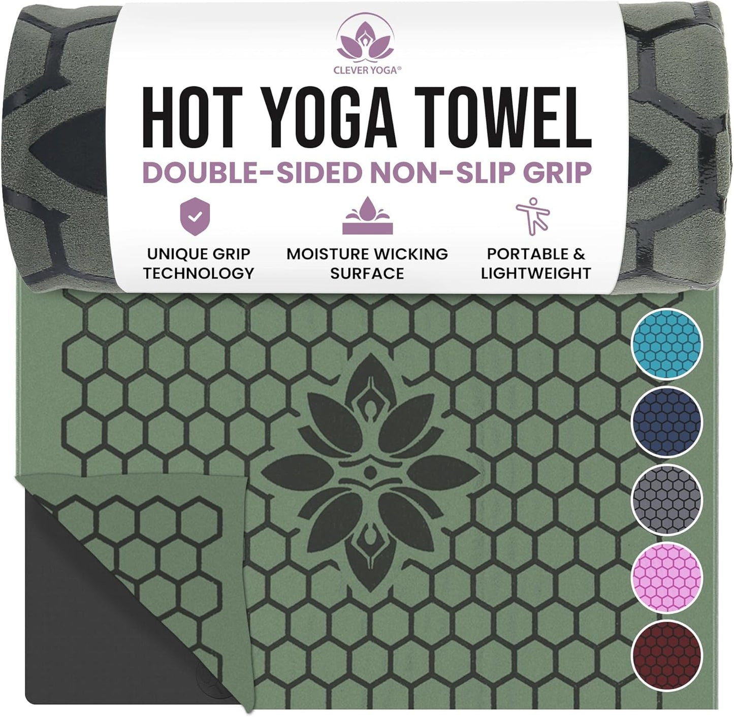 Clever Yoga Hot Yoga Mat Towel for Non-Slip Grip and Comfort