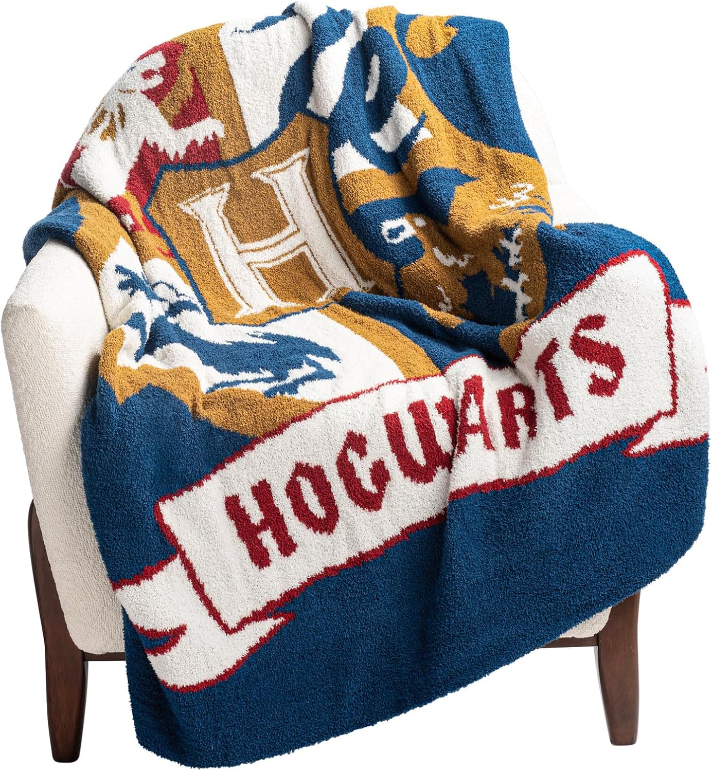 Harry Potter Feather Knit Throw Blanket - Cozy Hogwarts Design