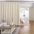 Pinch Pleated Curtains 105 in Long Room Darkening Panels - Cream Beige
