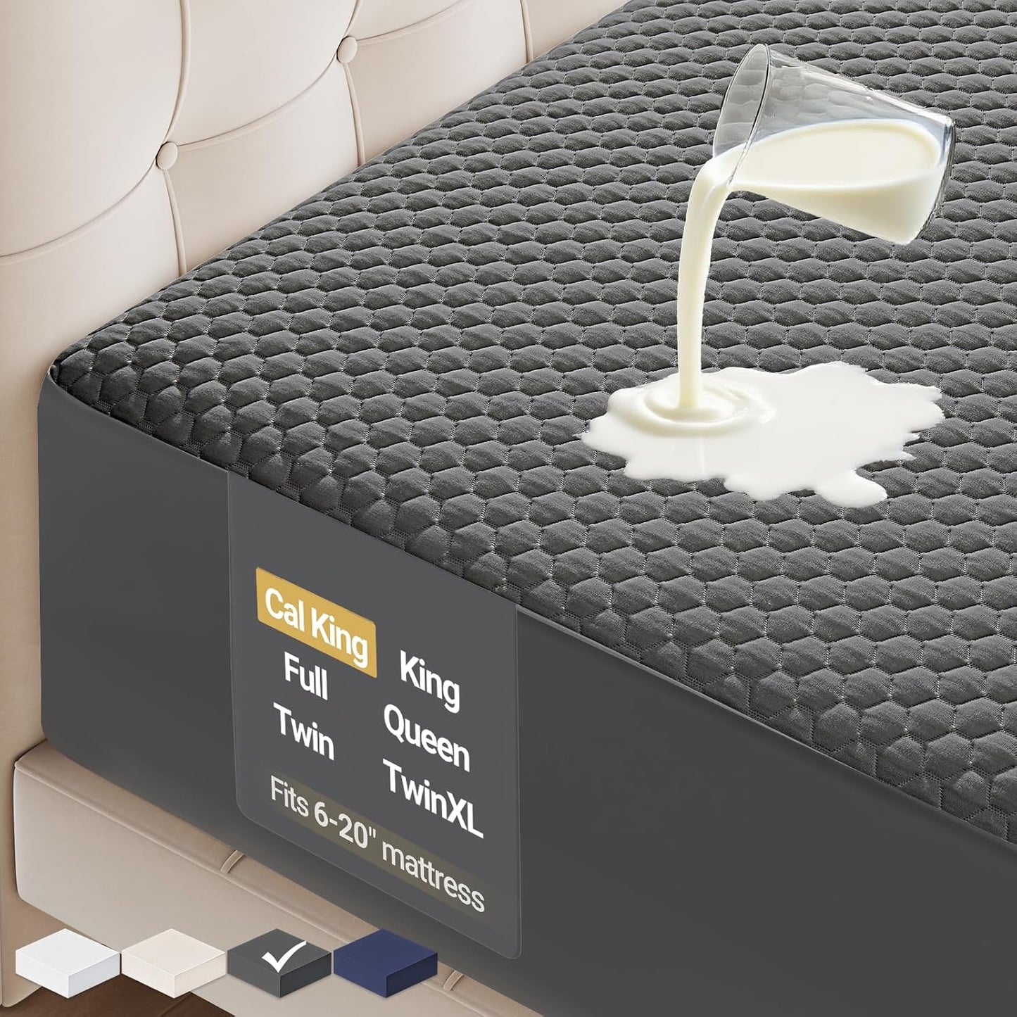 OhGeni 100% Waterproof Mattress Protector for California King
