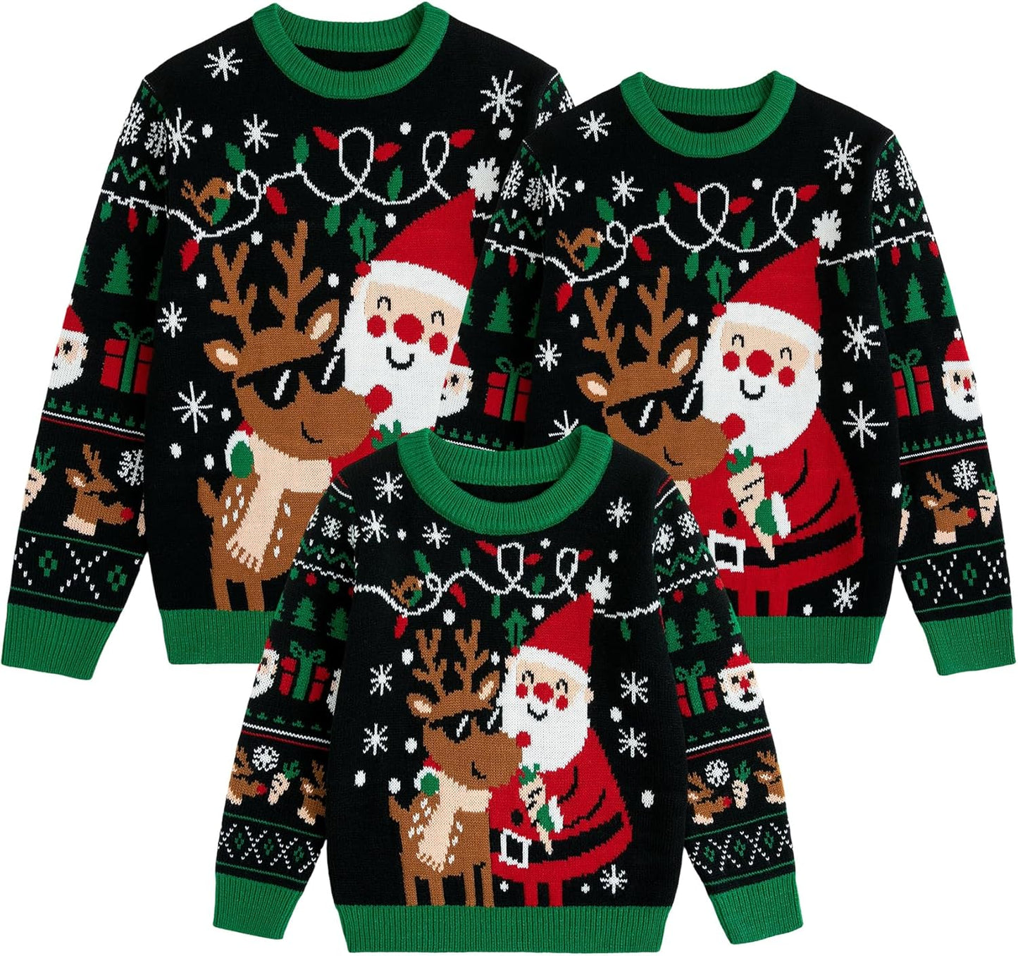 Curipeer Family Matching Ugly Christmas Sweater Outfits for All