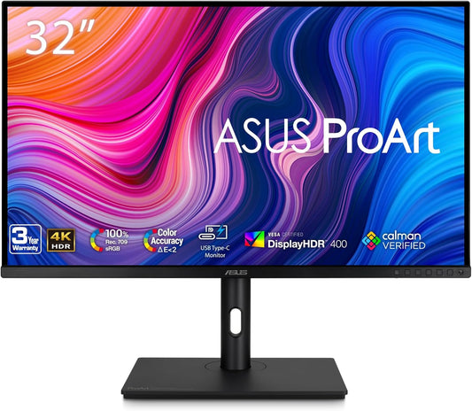 ASUS ProArt 32 4K Monitor - Calman Verified, USB-C Power, HDR