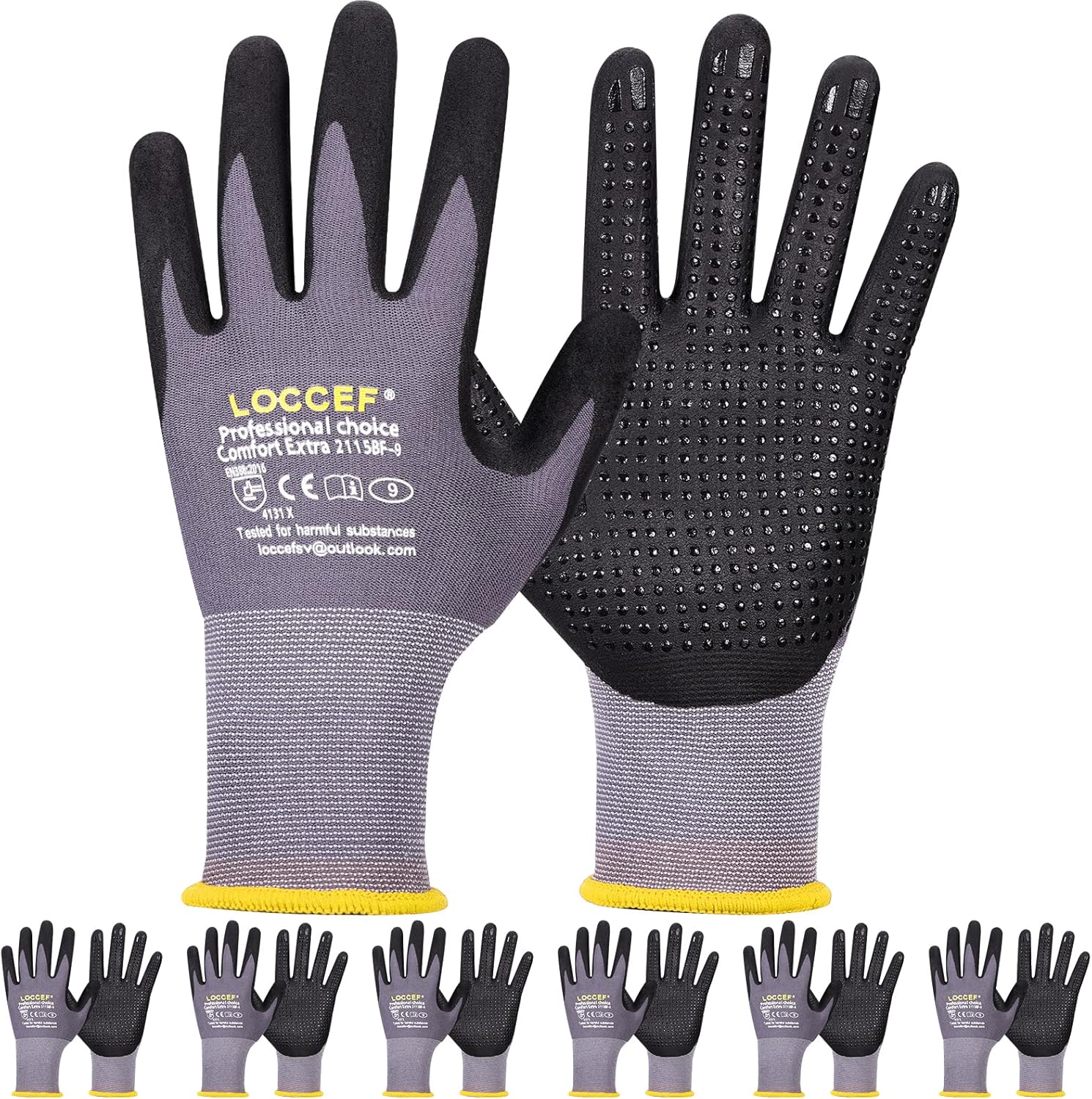 Work Gloves MicroFoam Nitrile Coated for Superior Grip and Comfort