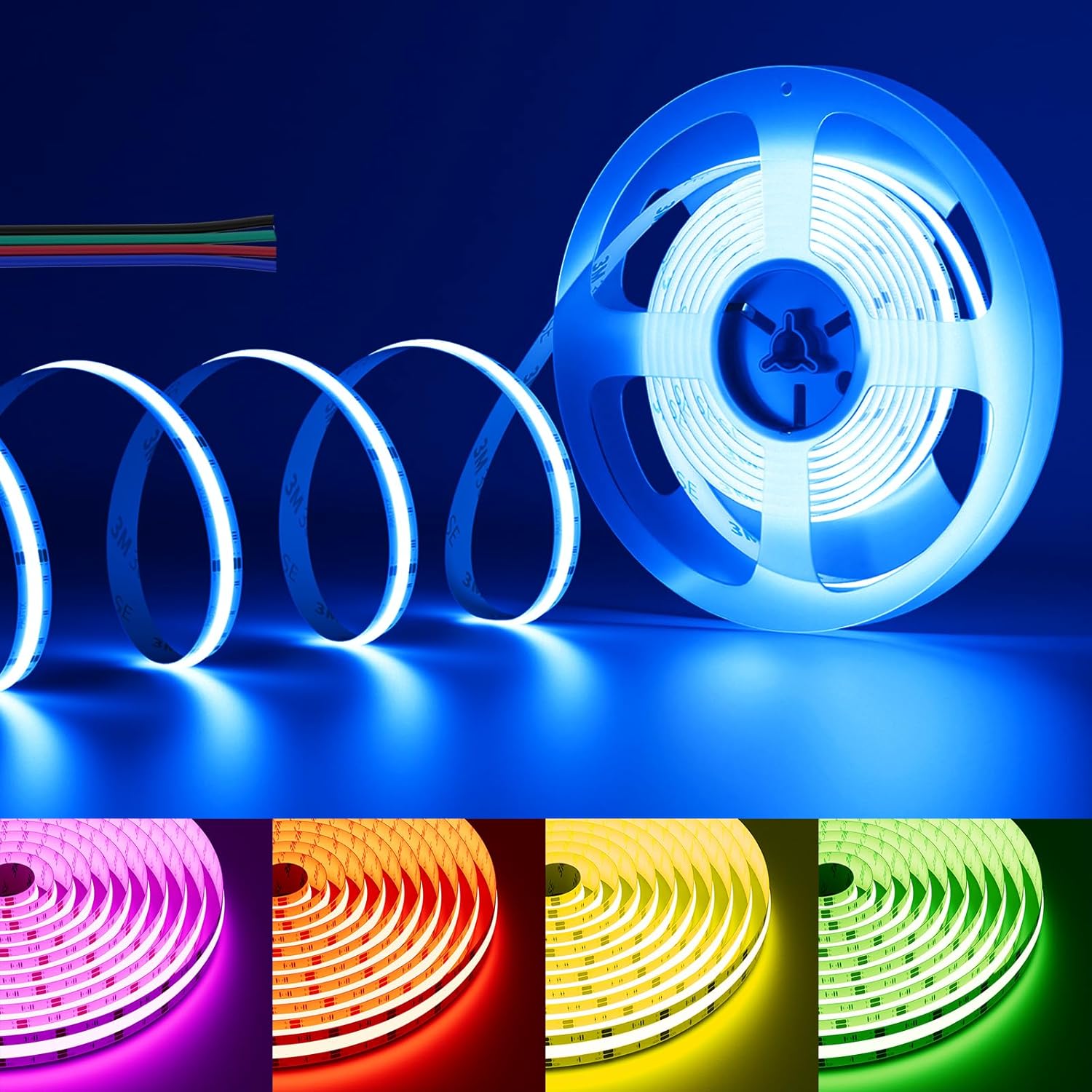 PAUTIX RGB COB LED Strip Light 24ft for Color Changing Decor