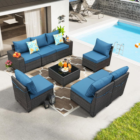 8 Pieces Patio Furniture Set for All-Weather Outdoor Comfort