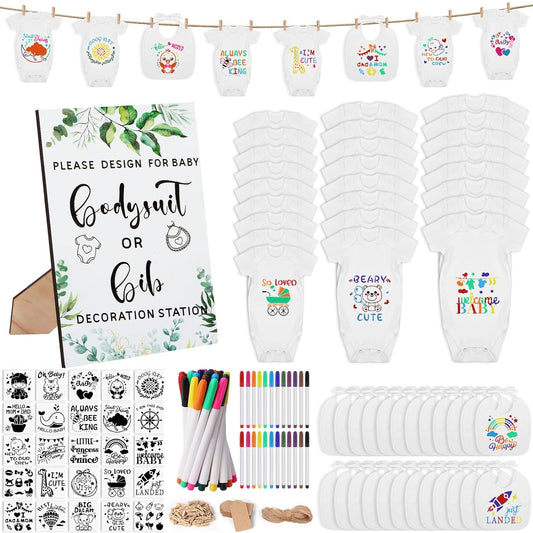 201 Pcs Baby Shower Set for Fun Decorating and Games