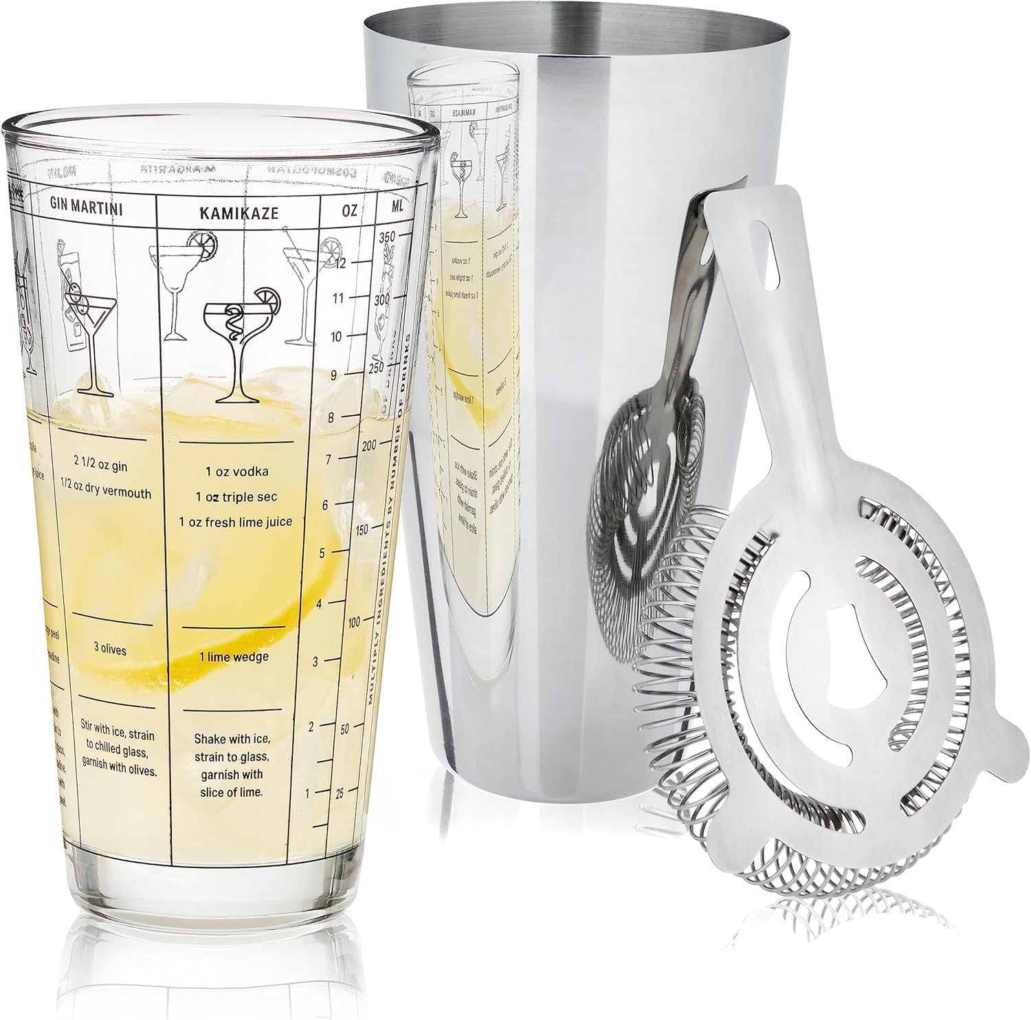 Mix Like a Pro: 3-Pc Cocktail Set w/ Recipes