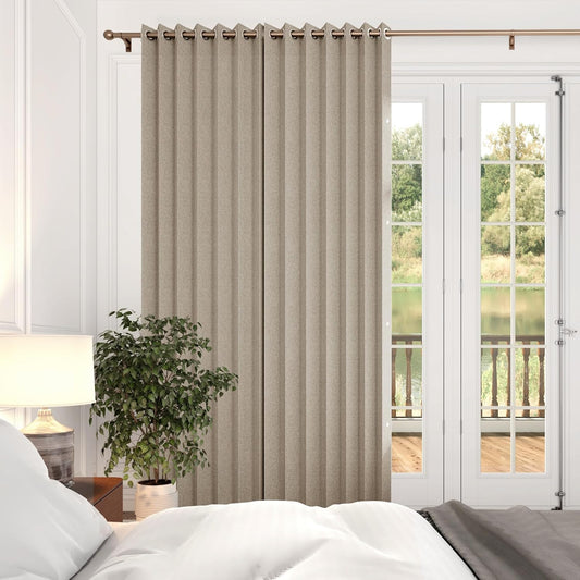 100% Black Out Pleated Folding Curtains for Patio Doors