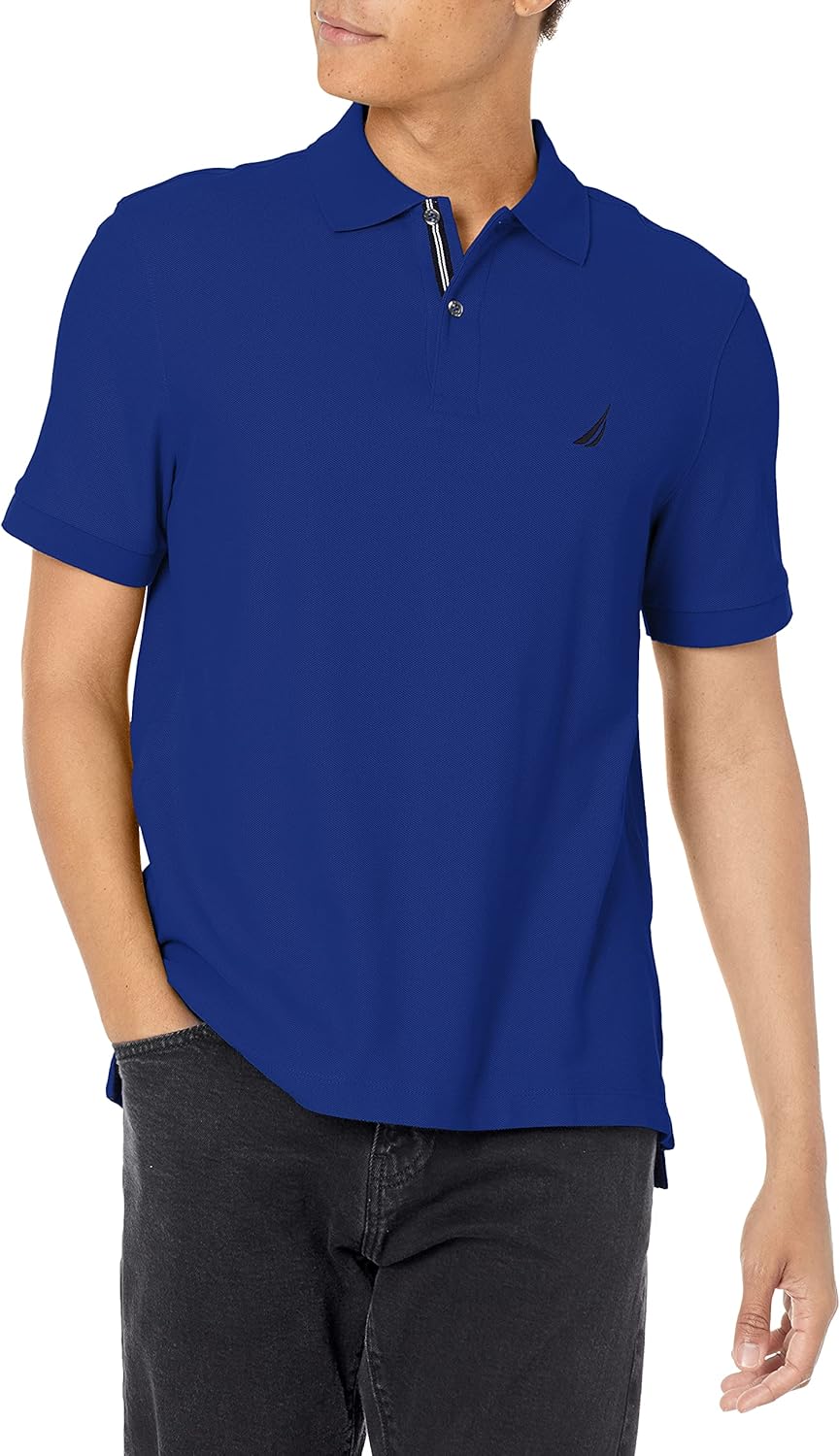 Nautica Men's Performance Pique Polo Shirt for Active Lifestyle