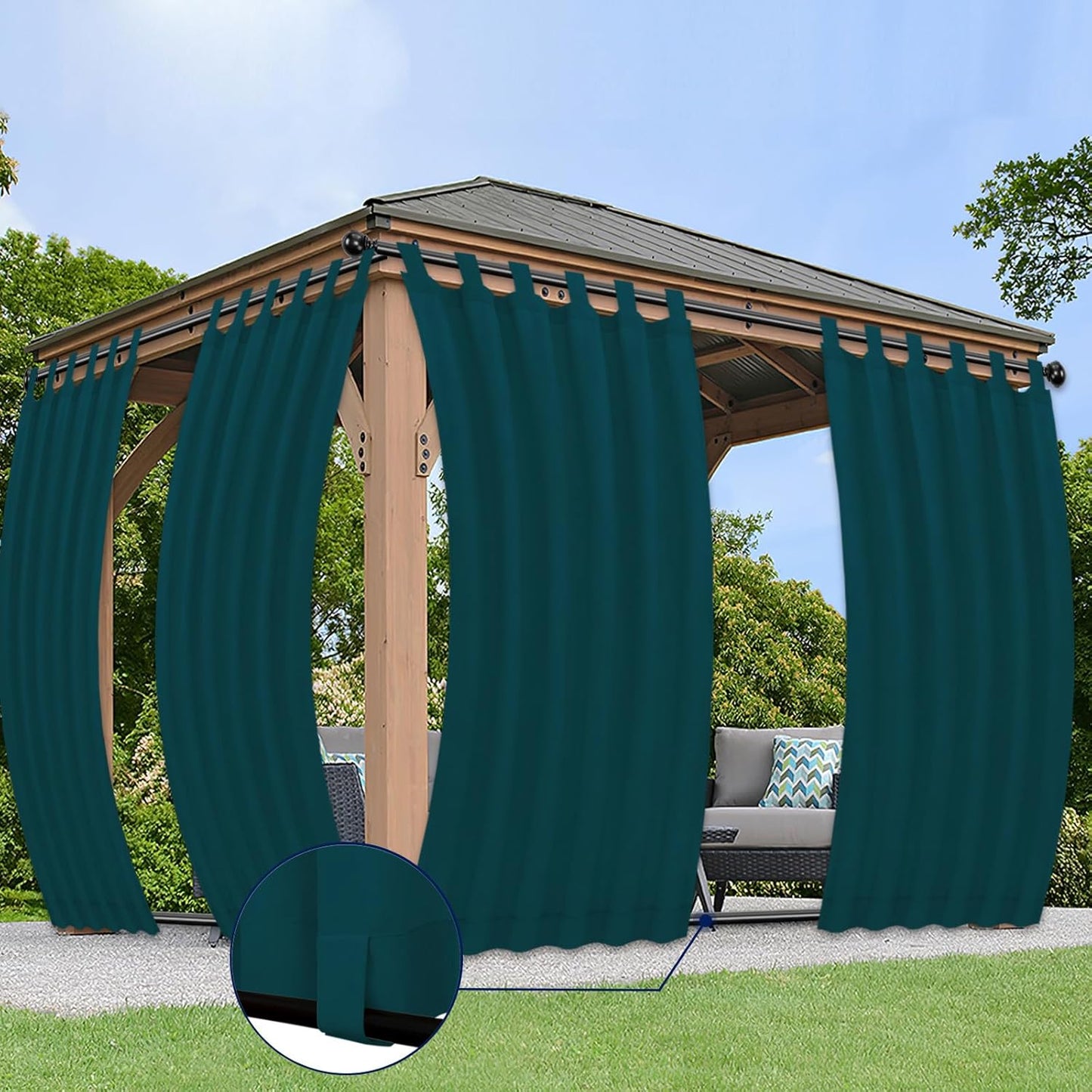 PureFit Outdoor Curtains for Patio Waterproof and UV Resistant