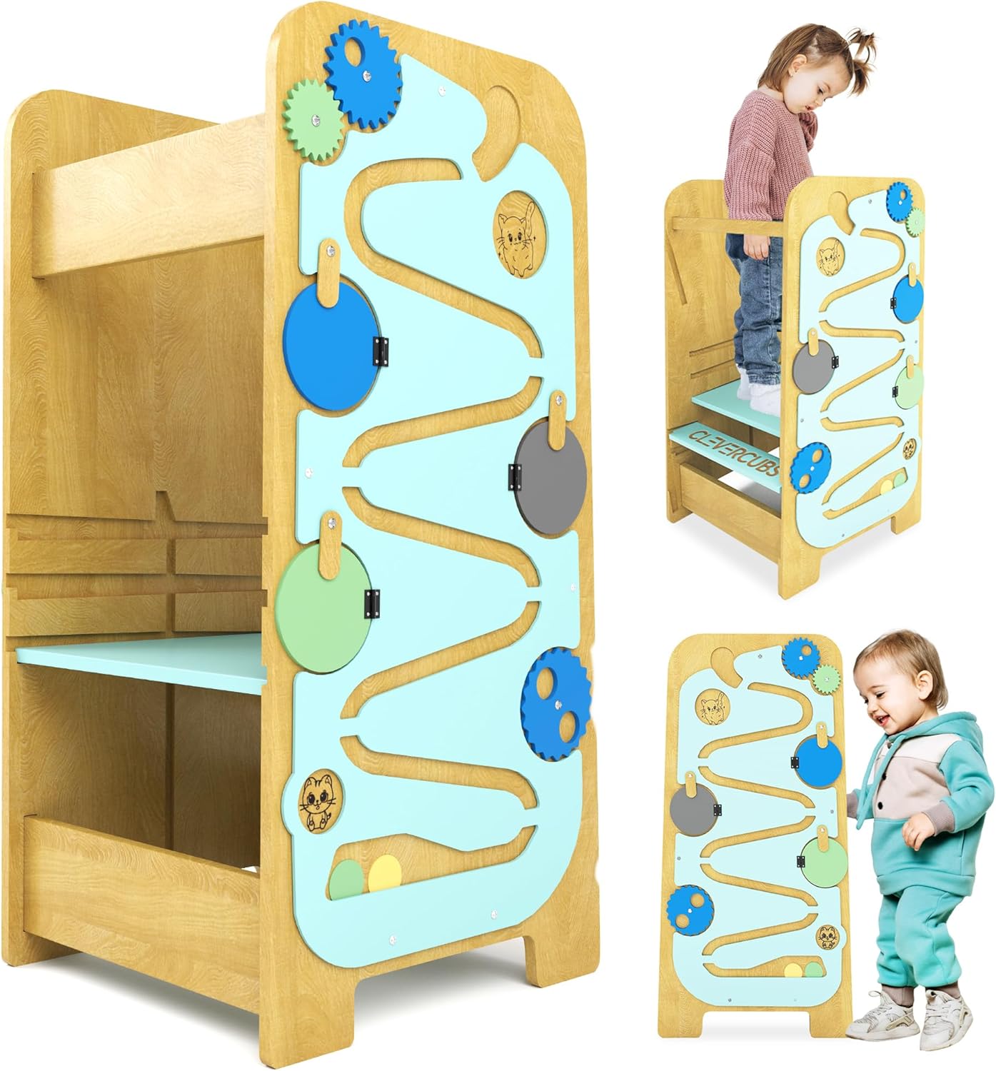 Clevercubs All-in-One Toddler Chair Kitchen Table Activity Tower