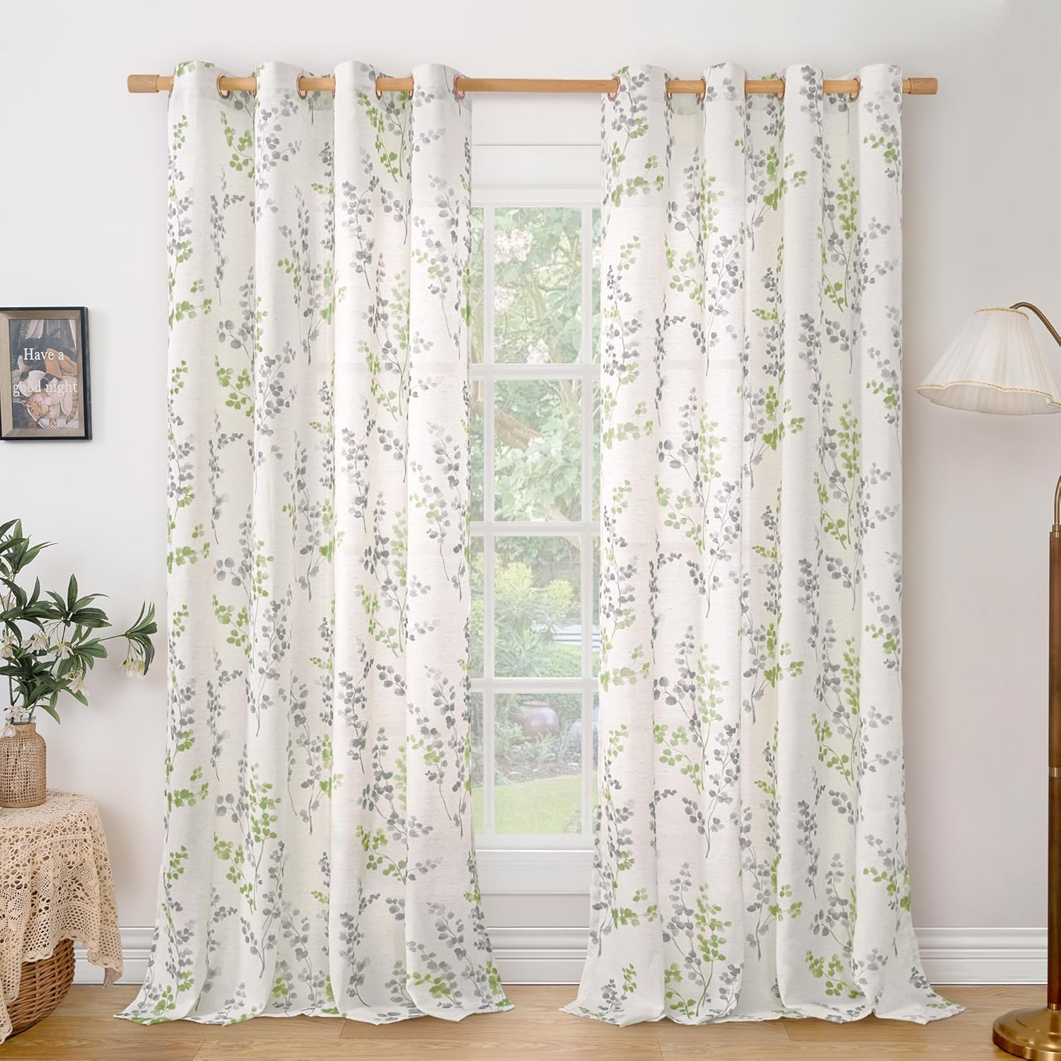 BGment Linen Curtains for Living Room 95 Inch Length 2 Panels