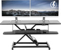 VIVO 42 inch Electric Motor Desk Converter - Smooth Sit to Stand Riser