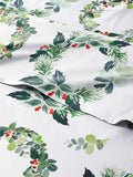 Full Christmas Holiday Wreath Sheet Set - Soft 4-Piece Festive Bedding
